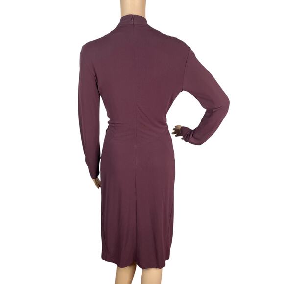 M.M. Lafleur Blair Blackberry Purple Crepe Twisted Ruched Sheath Dress SZ 2 - Picture 8 of 10
